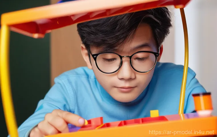 캡슐 프라모델 트렌드 - **Prompt:** A close-up, highly detailed shot of a young adult, with bright, curious eyes, in the thr...