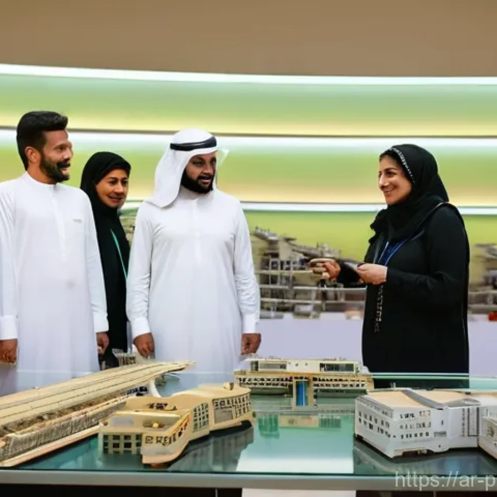 프라모델 애호가 커뮤니티 - **Prompt:** A bustling model building club meeting in a vibrant, well-lit community center in Riyadh...