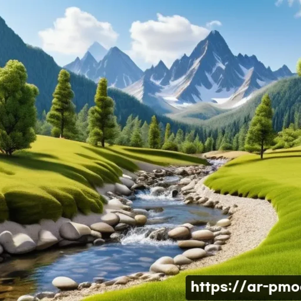 지오라마 프라모델 제작법 - **Prompt: Serene Mountain Stream Diorama**
    A highly detailed diorama depicting a serene natural ...